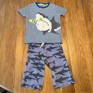 Mini Boden Shark Short Set Boys Size 5